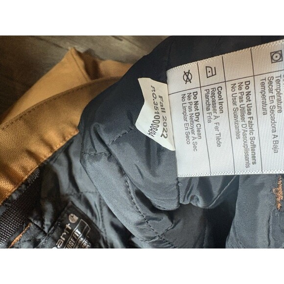 Carhartt Insulated Pants 3M Thinsulate Side Zip Washed Duck OB5471-M Men XL Reg - Picture 8 of 11